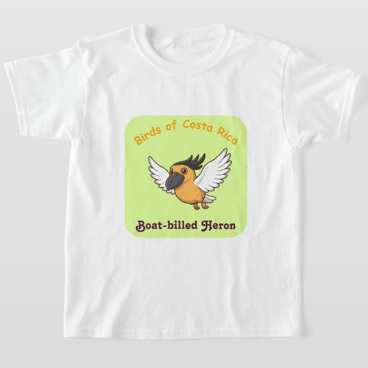 Boat-billed Heron(Birds of Costa Rica) Tシャツ